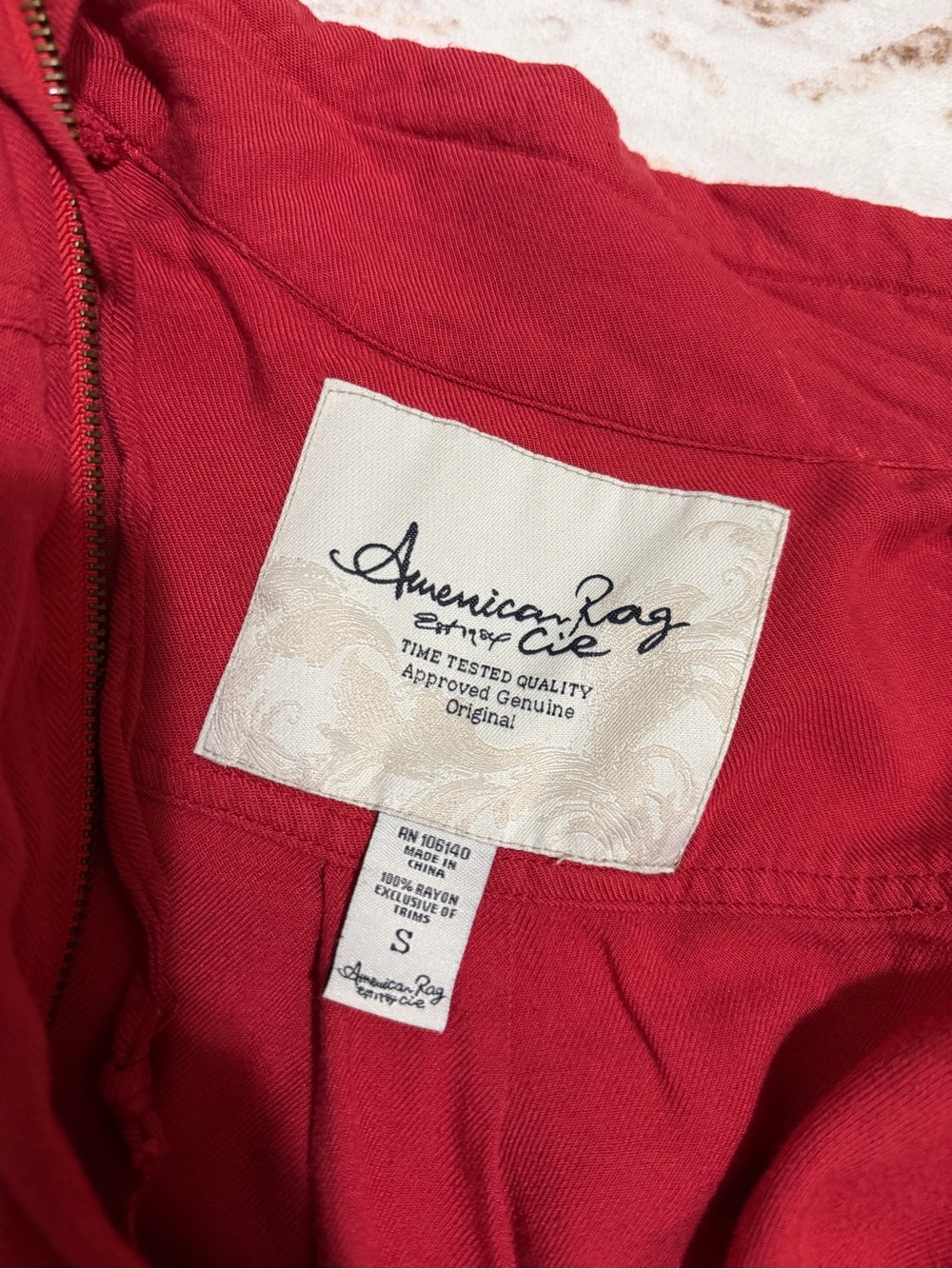 American Rag Red Zip-Front Bomber Jacket - Picture 5 of 5